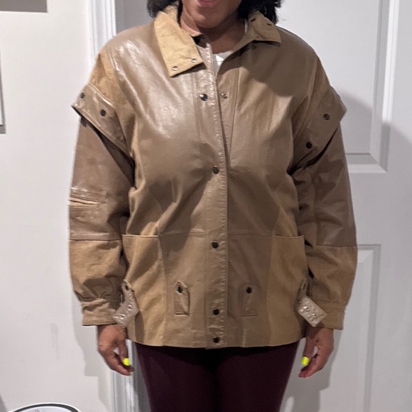 Vintage Avanti Leather Bomber Jacket & Convertible Vest w/ Removable Sleeves - Picture 10 of 10